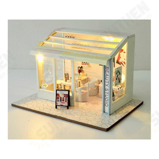 DIY Doll House TD36 Manicure Store Creative Modern Shop Handmade Doll House With Furniture