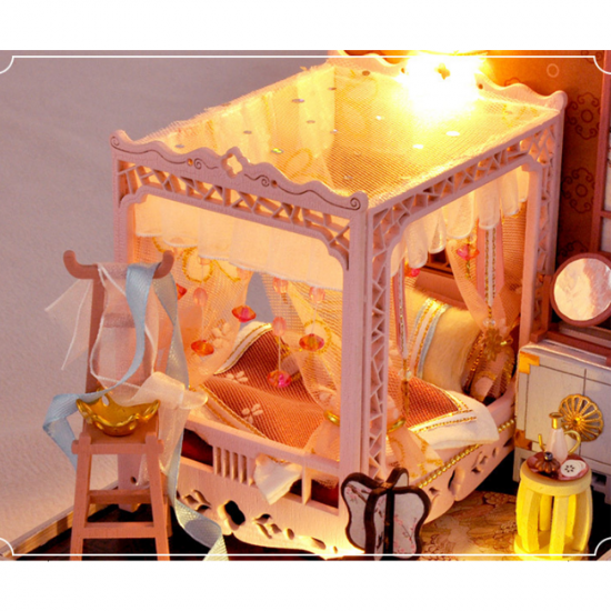 DIY Doll House TW35 Ink Color Collection of Pink Peach Creative Antiquity Scene Handmade Small House