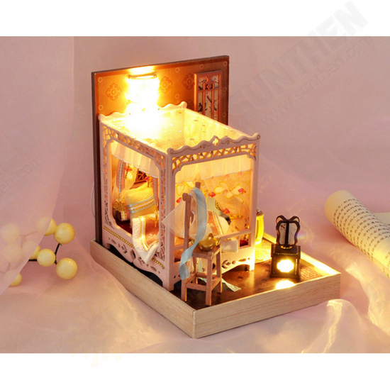 DIY Doll House TW35 Ink Color Collection of Pink Peach Creative Antiquity Scene Handmade Small House