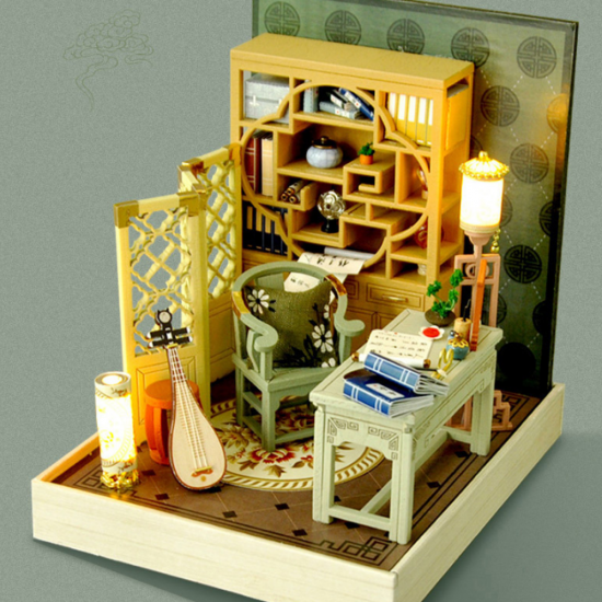 DIY Doll House TW37 Ink Color Collection of Qingdai Creative Antiquity Scene Handmade Small House