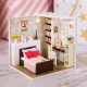 Wooden 3D DIY Handmade Assemble Doll House Miniature Kit with Furniture LED Light Education Toy for Kids Gift Collection