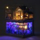 Wooden DIY Handmade Assemble Double Layer Beautiful View Doll House Miniature Furniture Kit Education Toy for for Collection Birthday Gift