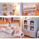 Wooden DIY Handmade Assemble Miniature Doll House Kit Toy with LED Light Dust Cover for Gift Collection Home Decoration
