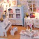 Wooden DIY Handmade Assemble Miniature Doll House Kit Toy with LED Light Dust Cover for Gift Collection Home Decoration