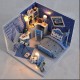 Wooden DIY Handmade Assembly Doll House with LED Lighs Dust Cover for Kids Gift Collection Home Display