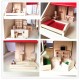 Wooden Delicate Dollhouse With All Furniture Miniature Toys For Kids Children Pretend Play