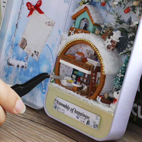 DIY Tin Box Secret Dollhouse With Light T-002 T-003 T-004 T-005 Gift Home Office Decor