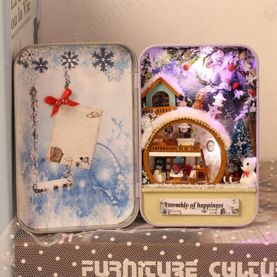 DIY Tin Box Secret Dollhouse With Light T-002 T-003 T-004 T-005 Gift Home Office Decor DIY Tin Box Secret Dollhouse With Light T-002 T-003 T-004 T-005 Gift Home Office Decor