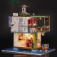 K-038 Doll House DIY Sea Post Station Miniature Furnish With Cover Music Movement Gift Decor Toys