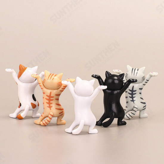 1 PC Cartoon Dancing Cat Figure Doll Figurines Handmade Enchanting Kittens Toy for Office Pen Holder AirPods Desktop Display Decoration Collection Gift