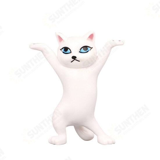 1 PC Cartoon Dancing Cat Figure Doll Figurines Handmade Enchanting Kittens Toy for Office Pen Holder AirPods Desktop Display Decoration Collection Gift