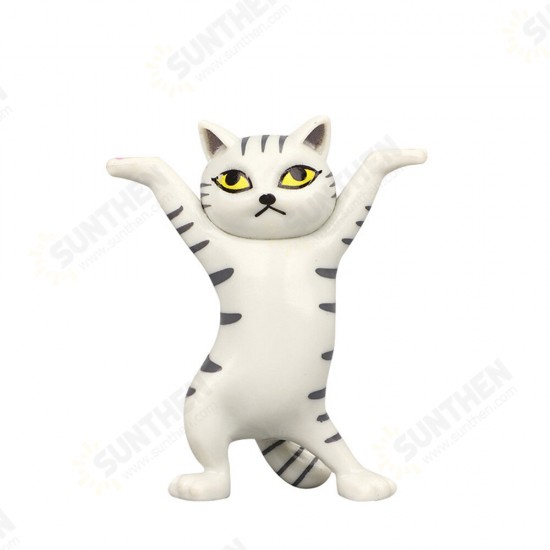 1 PC Cartoon Dancing Cat Figure Doll Figurines Handmade Enchanting Kittens Toy for Office Pen Holder AirPods Desktop Display Decoration Collection Gift