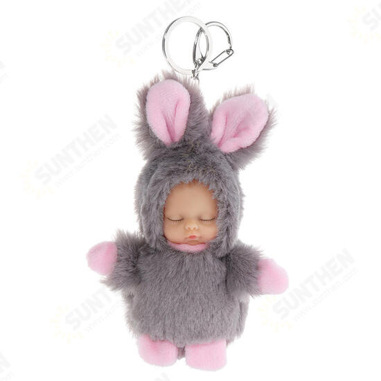 10CM Cute Rabbit Ball Pendant Plush Doll Key Ring Bag/Car Pendant Accessories Toy