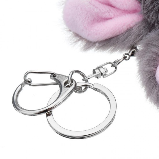 10CM Cute Rabbit Ball Pendant Plush Doll Key Ring Bag/Car Pendant Accessories Toy