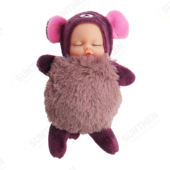 10cm Hot Cute Mini Dolls Key Chain Toy Cartoon Sleeping Baby Plush Pendant Model Gift For Ch