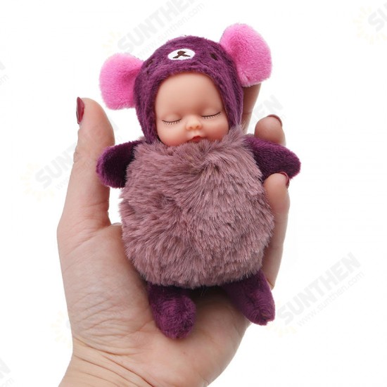 10cm Hot Cute Mini Dolls Key Chain Toy Cartoon Sleeping Baby Plush Pendant Model Gift For Ch