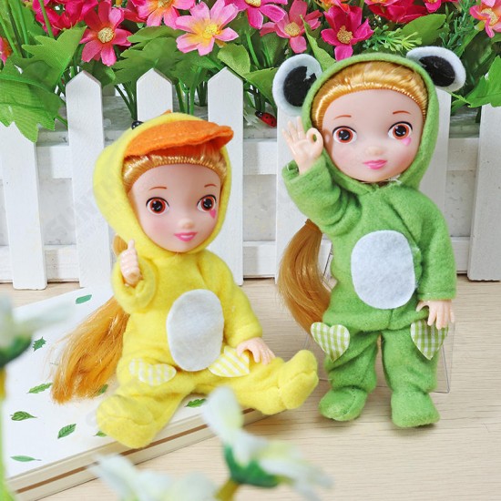 17CM Fashion Cartoon Action figure Gesture Dolls Animal Rabbit Baby Doll Toys For Children