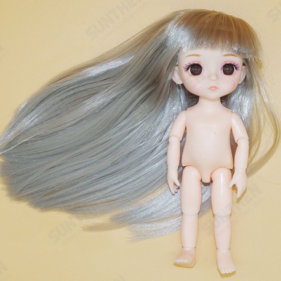 17CM Multi-style 13 Joints Moveable White Skin Cute Baby Dolls Toy with Makeup Long Hair for Kids Birthday Gift