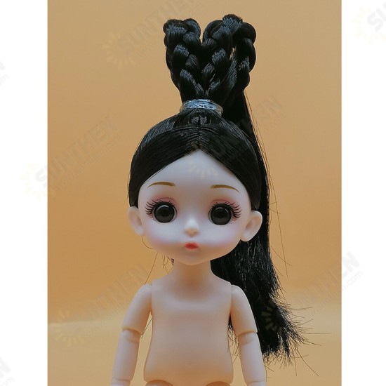 17CM Multi-style 13 Joints Moveable White Skin Cute Baby Dolls Toy with Makeup Long Hair for Kids Birthday Gift