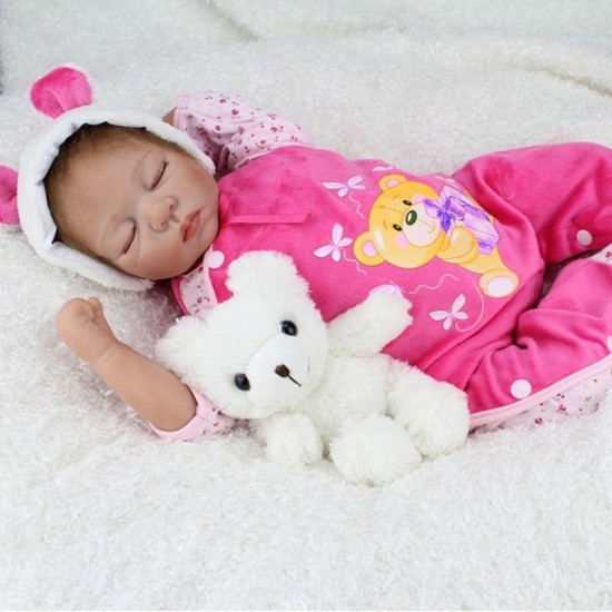 22inch Handicraft Cute Realistic Reborn Newborn Baby Happy Boy Dolls Silicone Toys