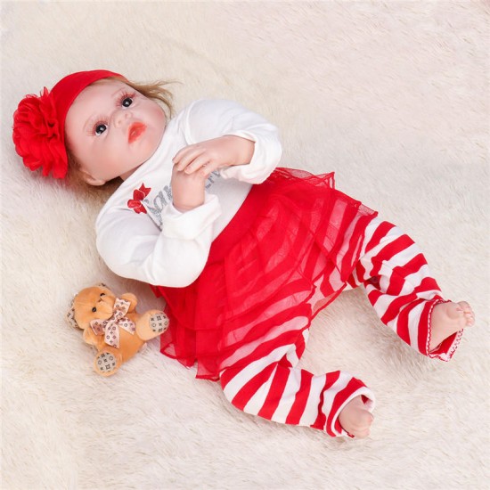 22inches Handmade Reborn Newborn Dolls Gift 22inch Lifelike Soft Vinyl Silicone Baby Doll