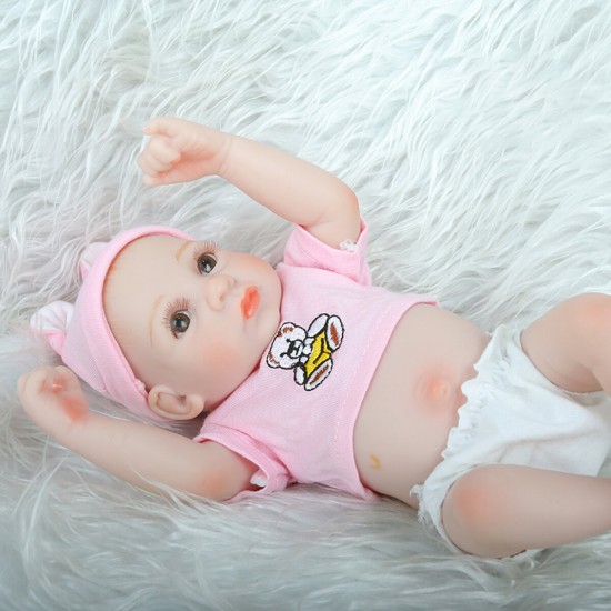 28CM Silicone Realistic Sleeping Reborns Lifelike Newborn Baby Doll Toy with Moveable Head Arms And Legs
