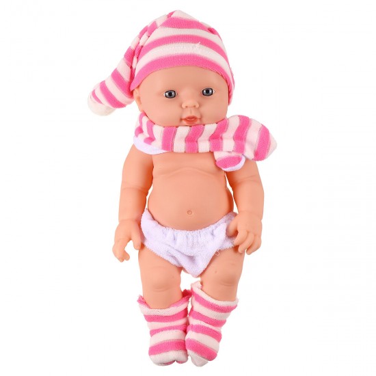 30CM Height Simulation Soft Silicone Vinyl Joint Removable Washable Reborn Baby Doll Toy for Kids Birthday Christmas Collection Gift