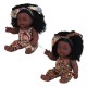 30CM Silicone Vinyl African Girl Realistic Reborn Lifelike Newborn Baby Doll Toy with 360° Moveable Head Arms and Legs for Kids Gift