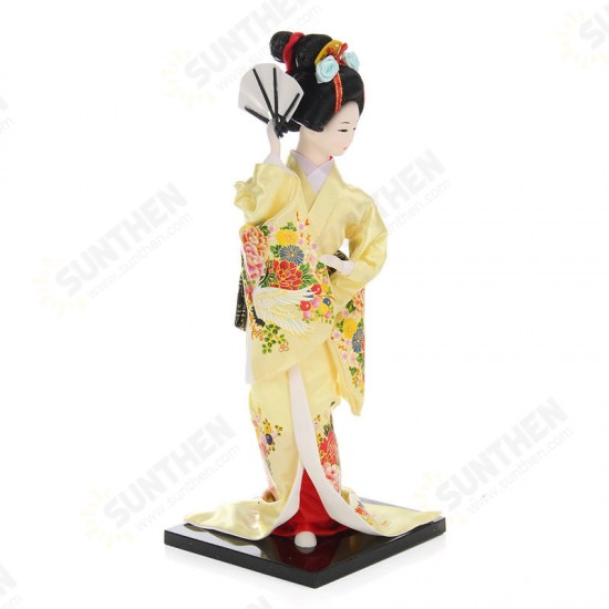 30cm Oriental Japanese Brocade Kimono Kabuki Doll Geisha Action Figure Figurine Statue