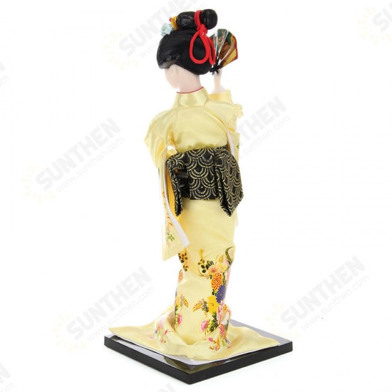 30cm Oriental Japanese Brocade Kimono Kabuki Doll Geisha Action Figure Figurine Statue