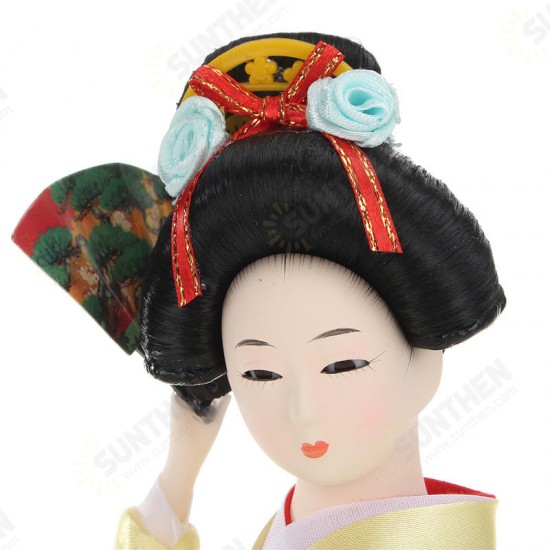 30cm Oriental Japanese Brocade Kimono Kabuki Doll Geisha Action Figure Figurine Statue