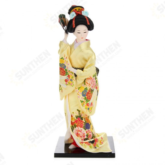 30cm Oriental Japanese Brocade Kimono Kabuki Doll Geisha Action Figure Figurine Statue