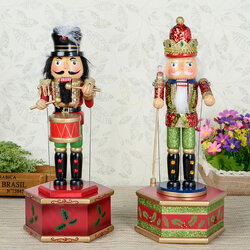 32cm Wooden Music Box Nutcracker Doll Soldier Vintage Handcraft Decoration Christmas Gifts 32cm Wooden Music Box Nutcracker Doll Soldier Vintage Handcraft Decoration Christmas Gifts