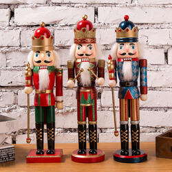 38cm Wooden Nutcracker Doll Soldier Vintage Handcraft Decoration Christmas Gifts 38cm Wooden Nutcracker Doll Soldier Vintage Handcraft Decoration Christmas Gifts