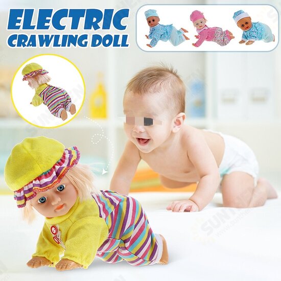 4 Styles of 10 Inch/11.5 Inch Electric Twisted Crawling Doll Baby with Sound for Children Toys