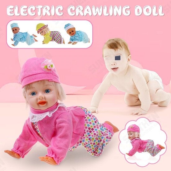 4 Styles of 10 Inch/11.5 Inch Electric Twisted Crawling Doll Baby with Sound for Children Toys