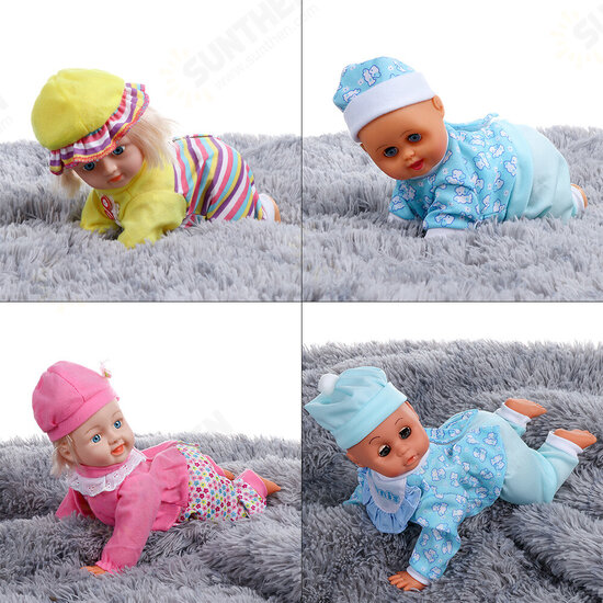 4 Styles of 10 Inch/11.5 Inch Electric Twisted Crawling Doll Baby with Sound for Children Toys