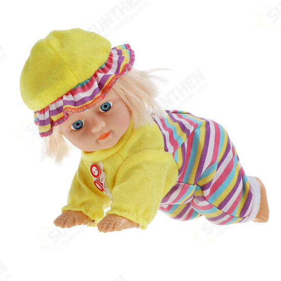 4 Styles of 10 Inch/11.5 Inch Electric Twisted Crawling Doll Baby with Sound for Children Toys