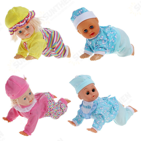 4 Styles of 10 Inch/11.5 Inch Electric Twisted Crawling Doll Baby with Sound for Children Toys