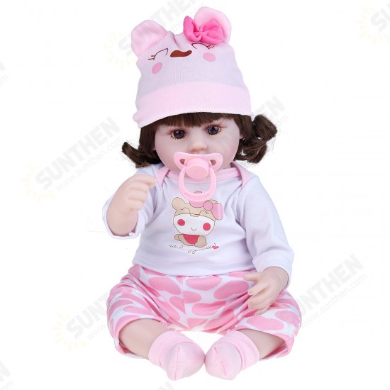 42CM Multi-optional Simulation Silicone Vinyl Lifelike Realistic Reborn Newborn Baby Doll Toy with Cloth Suit for Kids Birthday Gift