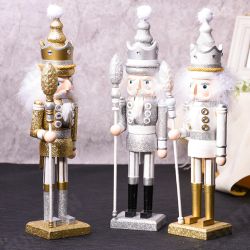 42cm Wooden Nutcracker Doll Soldier Vintage Handcraft Decoration Christmas Action Figure Gifts 42cm Wooden Nutcracker Doll Soldier Vintage Handcraft Decoration Christmas Action Figure Gifts