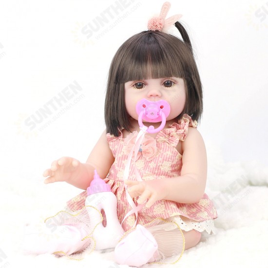 53CM Cute Soft Silicone Vinyl Lifelike Realistic Head Moveable Multi-function Reborns Baby Doll Toy