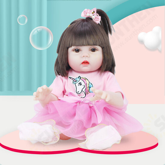 53CM Cute Soft Silicone Vinyl Lifelike Realistic Head Moveable Multi-function Reborns Baby Doll Toy