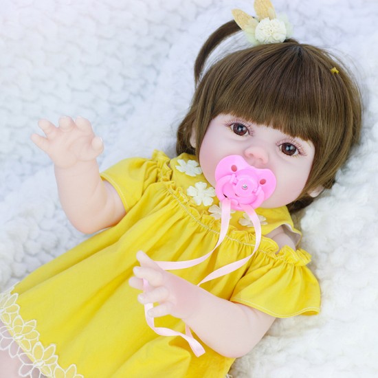 53CM Cute Soft Silicone Vinyl Lifelike Realistic Head Moveable Multi-function Reborns Baby Doll Toy