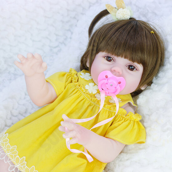 53CM Cute Soft Silicone Vinyl Lifelike Realistic Head Moveable Multi-function Reborns Baby Doll Toy