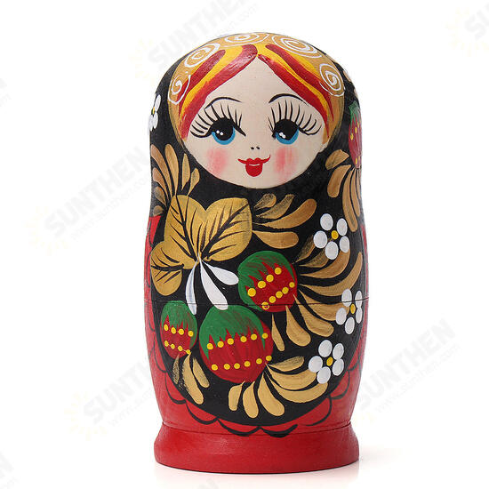 5PCS/Set Wooden Doll Matryoshka Nesting Russian Babushka Toy Gift Decor Collection