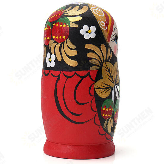 5PCS/Set Wooden Doll Matryoshka Nesting Russian Babushka Toy Gift Decor Collection