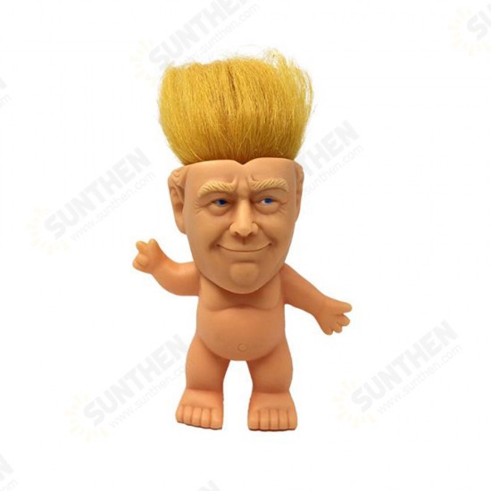 6*9*10cm Thick Yellow Hair Two Kinds of Style Evade Glue Troll Doll for Vent Toy