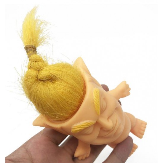 6*9*10cm Thick Yellow Hair Two Kinds of Style Evade Glue Troll Doll for Vent Toy