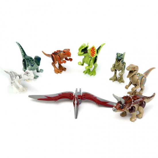 8pcs Different Dinosaur World Building Blocks Mini Figures Toys